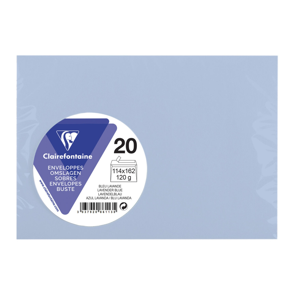 CLAIREFONTAINE Envelope autoadesivo 11,4x16,2cm - lote de 20