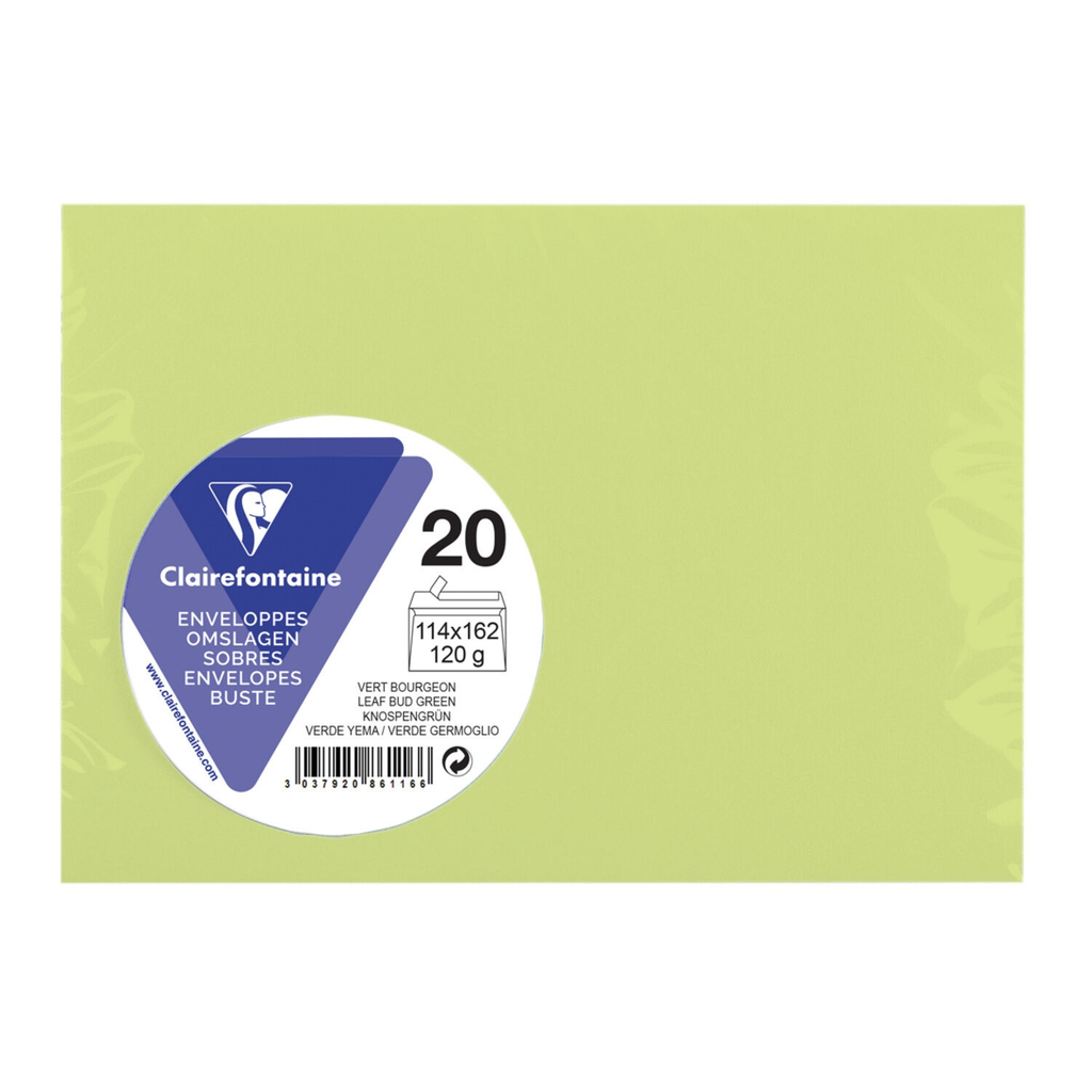 CLAIREFONTAINE Self-adhesive envelope 11.4x16.2cm - pack of 20