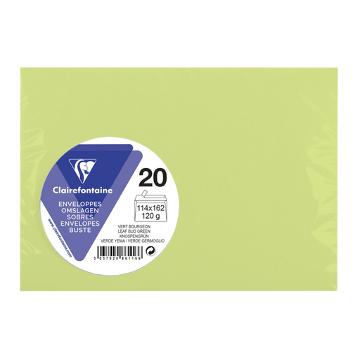 [3037920861166] CLAIREFONTAINE Self-adhesive envelope 11.4x16.2cm - pack of 20