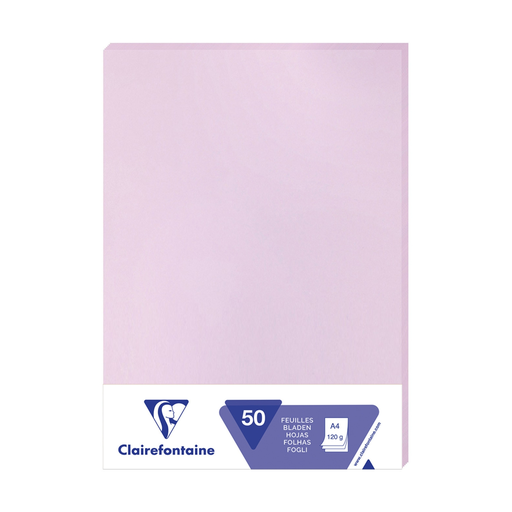 [3037920951072] CLAIREFONTAINE Hojas de dibujo Lila 21x29,7cm, lote de 50 hojas