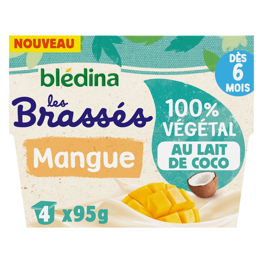 [3041091674845] BLEDINA 100% Plant-Based Coconut Milk Apple Mango Pots 4 x 95 g
