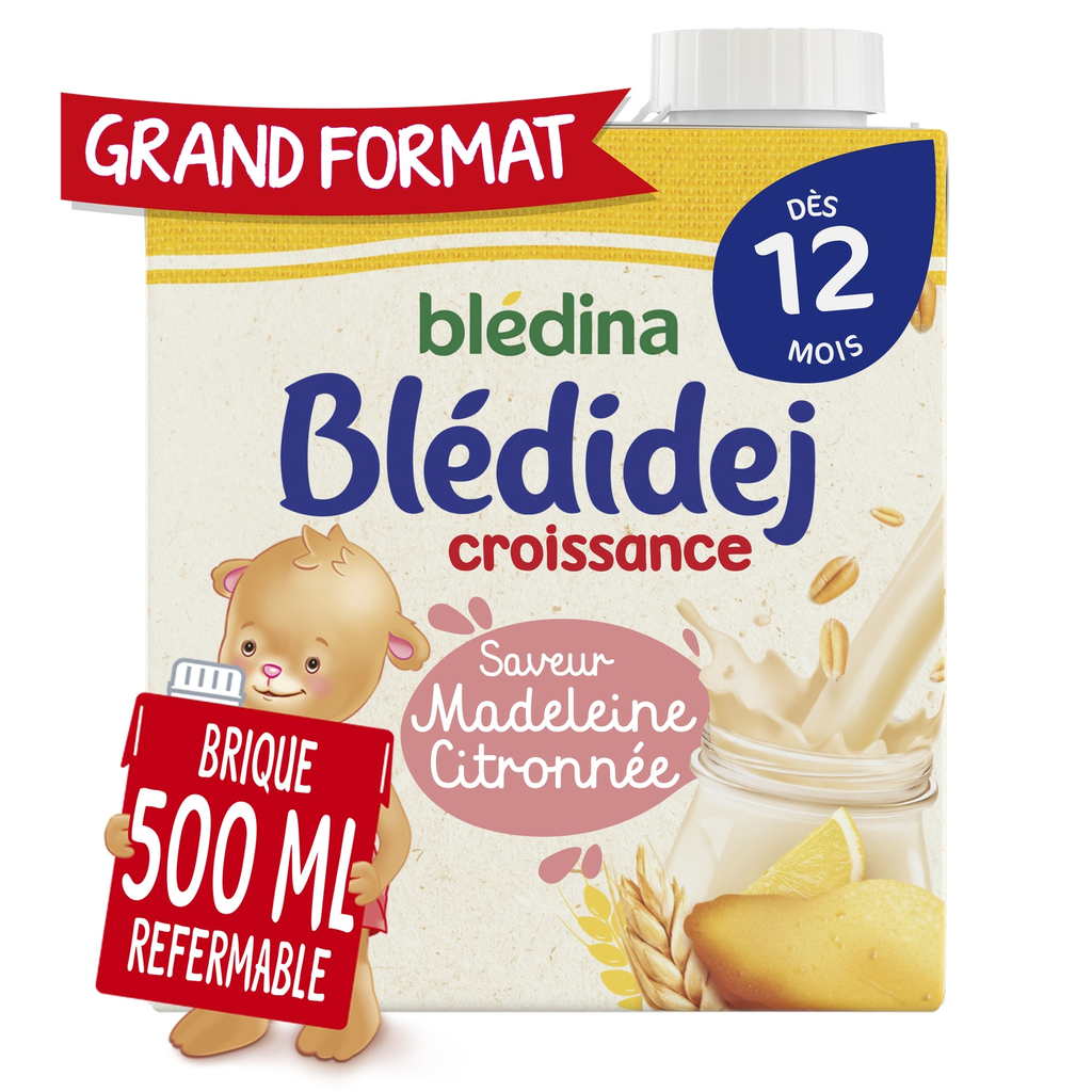 BLÉDINA Milk and Cereals Baby lemon madeleine flavor 500 ml