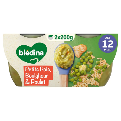 [3041092001237] BLEDINA Bledichef Ervilhas, bulgur e frango 2 x 200 g