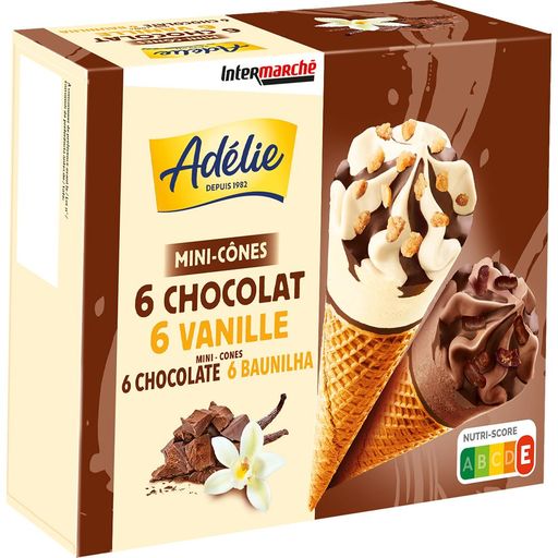 [3250391039654] ADÉLIE Mini vanilla chocolate cones 12 x 30 ml