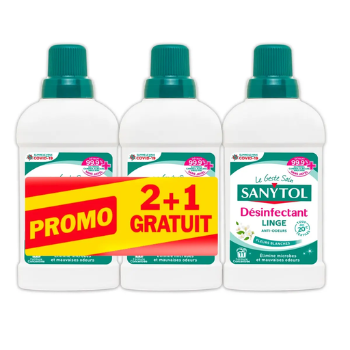 [3045206360197] SANYTOL Laundry Disinfectant White Flowers 3 x 500 ml