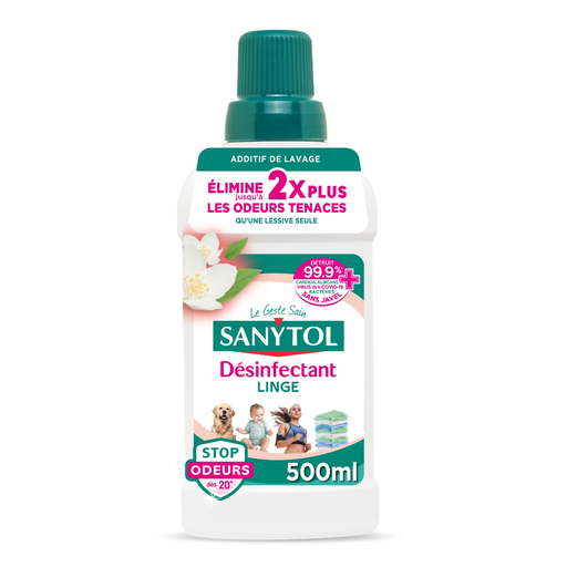 [3045206362009] SANYTOL Désinfectant linge Stop Odeurs fleurs blanches 500 ml