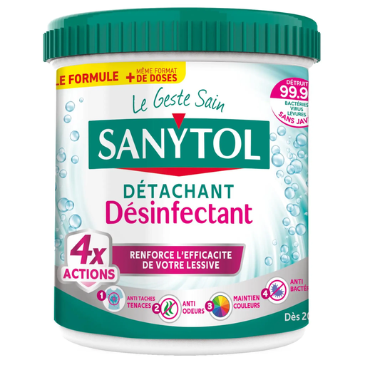 [3045206382069] SANYTOL Pó tira-nódoas desinfetante 4 ações 450 g
