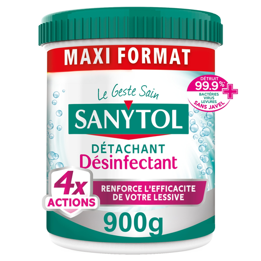 [3045206382762] SANYTOL Disinfecting Stain Remover Powder 4 Actions 900 g