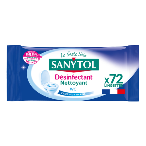 [3045206391603] SANYTOL Toallitas desinfectantes WC frescura marina 72 toallitas
