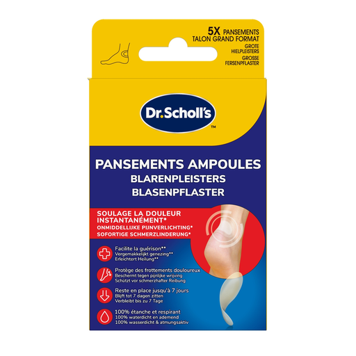 [3059948006251] SCHOLL Pensos para bolhas calcanhar formato grande 5 pensos