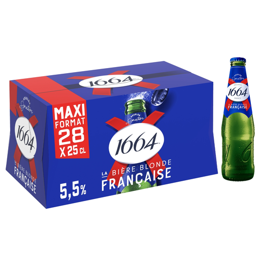 [3080216061320] 1664 Bière blonde 5.5% 28 x 25 cl