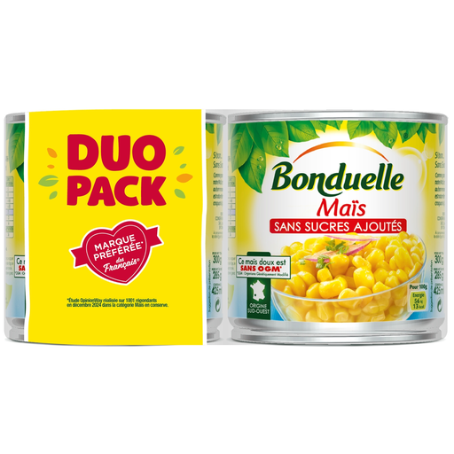 [3083680021531] BONDUELLE Maïs doux en grains sans sucres ajoutés 2 boites de 300 g