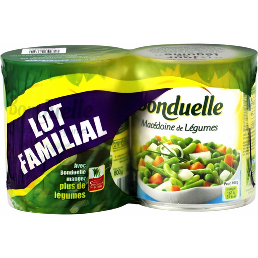 [3083680642743] BONDUELLE Vegetable Macedoine 2 cans of 530 g