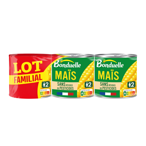 [3083681101324] BONDUELLE Maïs doux en grains sans résidu de pesticides 3 x 285 g