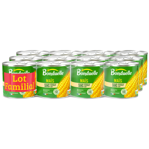 [3083681102291] BONDUELLE Maïs sans résidu de pesticides, le lot de 12 boites dont 3 offertes