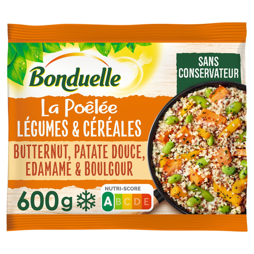 [3083681105247] BONDUELLE Vegetables & cooked cereals sweet potato butternut and bulgur 500 g