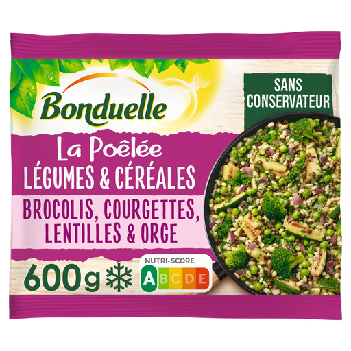 [3083681105278] BONDUELLE Cooked vegetables & grains kale, peas and couscous pearls 500 g