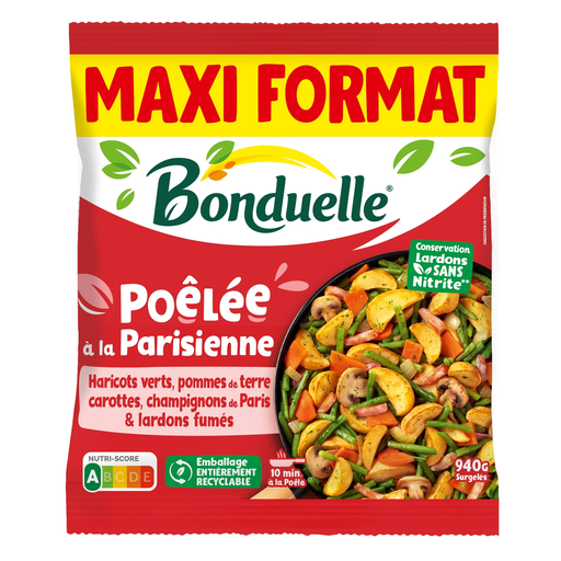 [3083681119206] BONDUELLE Salteado parisino de verduras con champiñones y bacon ahumado 940 g