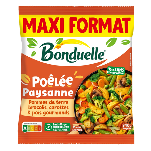 [3083681119237] BONDUELLE Salteado campesino patatas brócoli zanahorias y tirabeques 940 g