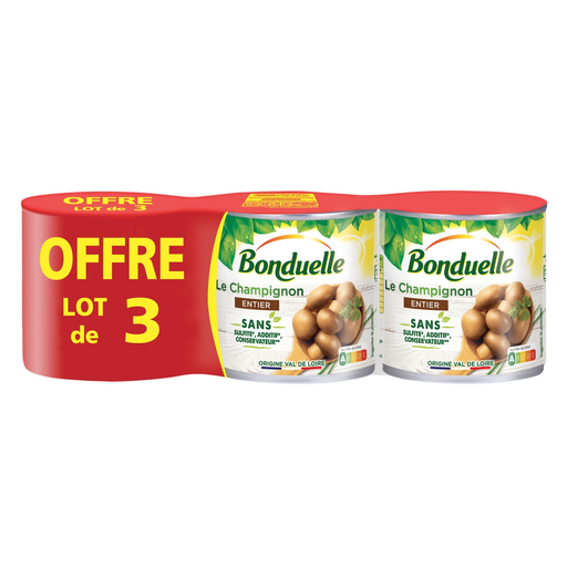 [3083681120097] BONDUELLE Champignons de Paris 1er choix entiers au naturel 345 g