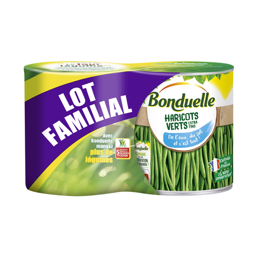 [3083681127935] BONDUELLE Haricots verts extra-fins 2 boîtes de 440 g