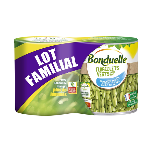 [3083681130645] BONDUELLE Flageolets verts extra fins 2 boites de 1.060 kg