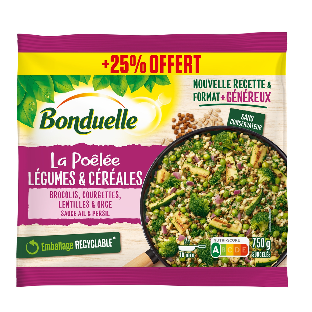 BONDUELLE Poêlée Légumes et Céréales 750 g