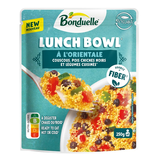[3083681178487] BONDUELLE Oriental Style Lunch Bowl with Couscous Chickpeas and Vegetables 250 g