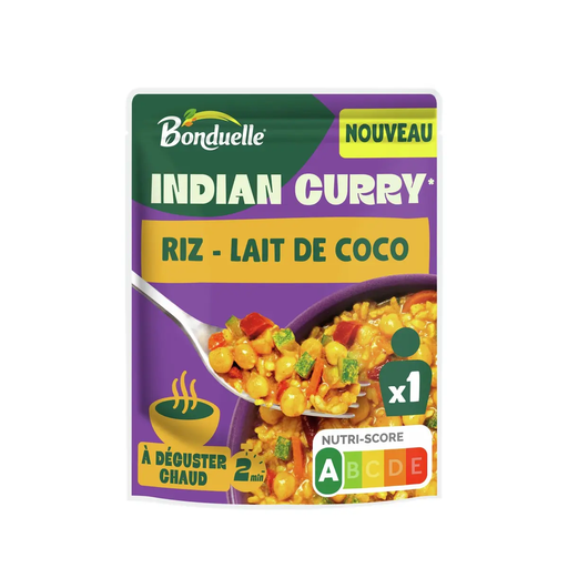 [3083681186567] BONDUELLE Indian Curry arroz curry de garbanzos con leche de coco express 250 g