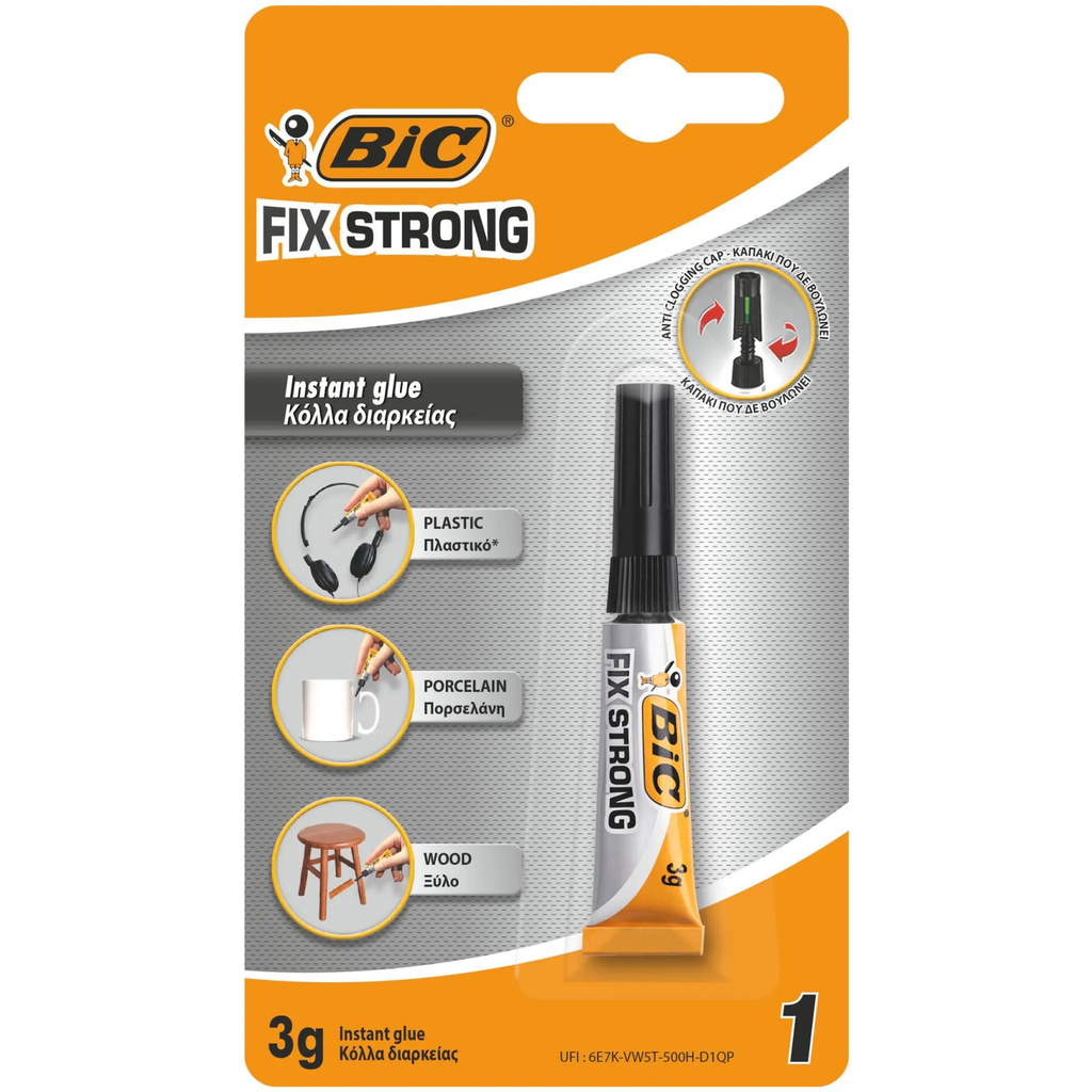 BIC Fix Strong Instant Glue Multi-surface 3 g