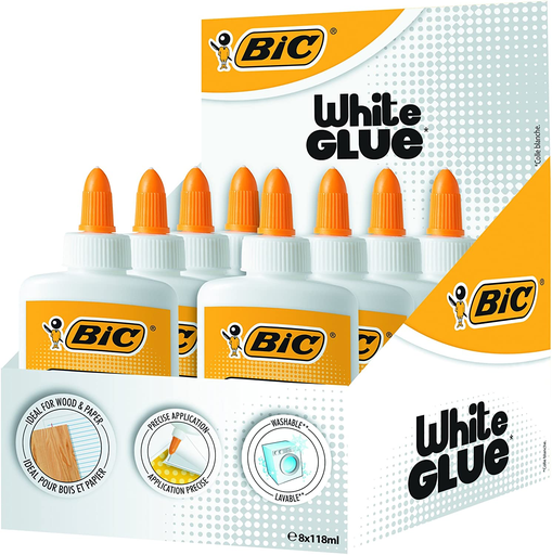 [3086123342750] BIC White Glue Liquid Glue 118 ml