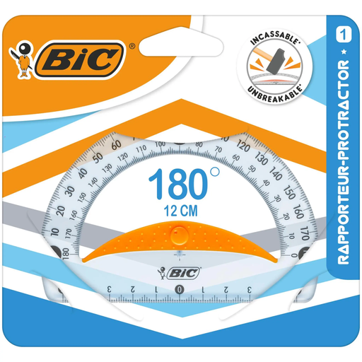 [3086123594661] BIC Transferidor 180° base 10cm ultra resistente