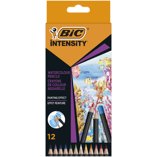 [3086123717190] BIC Intensity Crayons de couleur aquarelle, lot de 12