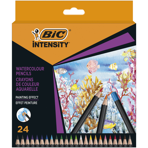 [3086123717206] BIC Crayons de couleur aquarelle Intensity, 24