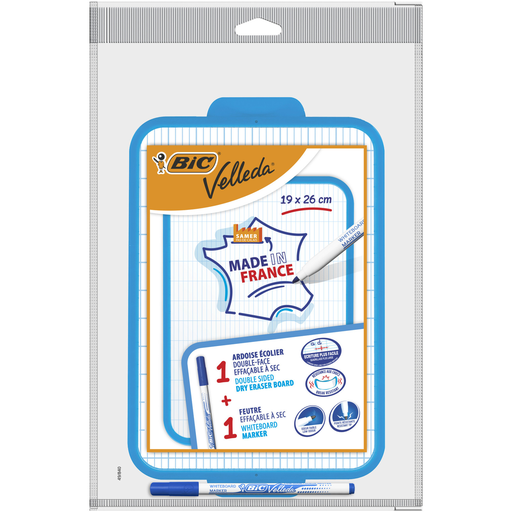 [3086123745254] BIC Velleda School Whiteboard Double Sided + Erasable Marker
