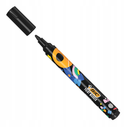[3086123775336] BIC Black Water-Based Paint Marker Bullet Tip Multi-Surface Intensity