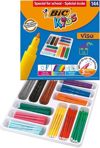 [3086124001038] BIC Feutres Visa Class 144 pièces