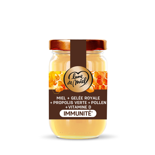 [3088541017500] LUNE DE MIEL Jalea Real Propóleo Verde Polen y Vitamina D Inmunidad 180 g