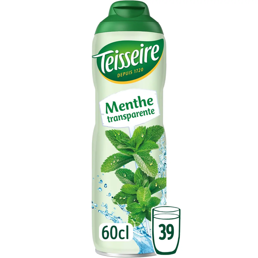 [3092718636913] TEISSEIRE Transparent Mint Syrup 60 cl