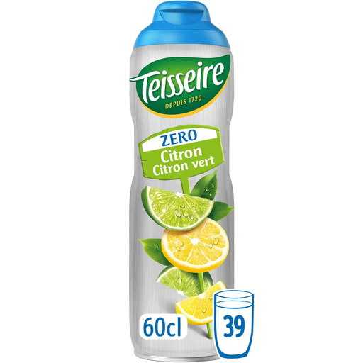 [3092718638627] TEISSEIRE Lemon and Lime Zero Sugar Syrup 0.6 L