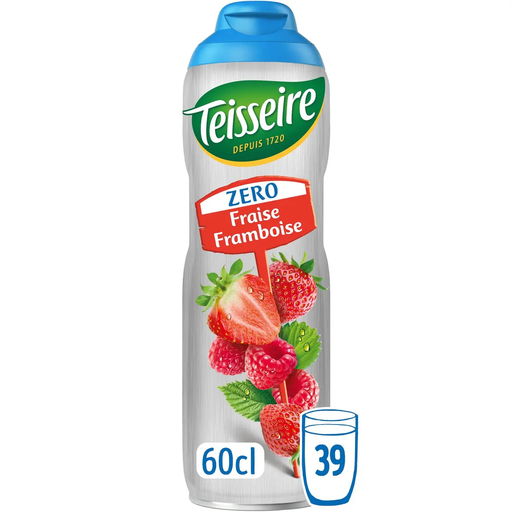 [3092718638658] TEISSEIRE Strawberry Raspberry Zero Sugar Syrup 0.6 L