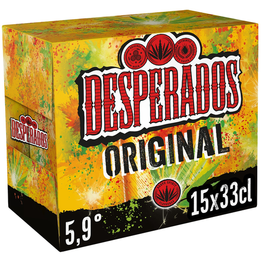 [3119780256129] DESPERADOS Cerveja Aromatizada com Tequila 15 x 33 cl