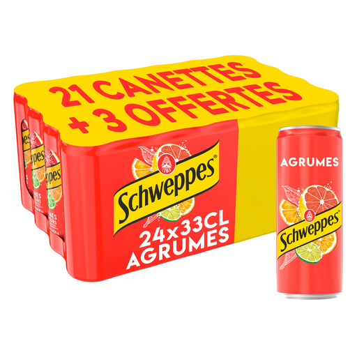 [3124480187086] SCHWEPPES Bebida gaseificada sabor citrinos 24 x 33 cl