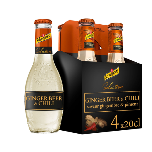 [3124480192103] SCHWEPPES Bebida para cocktail premium mixer ginger beer 4 x 20 cl