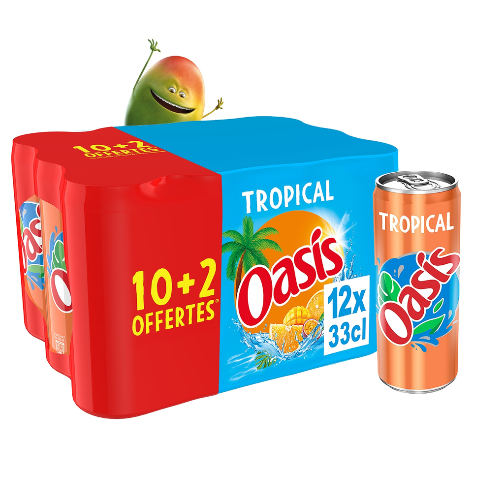 OASIS Bebida refrescante de frutos tropicais 12 x 33 cl