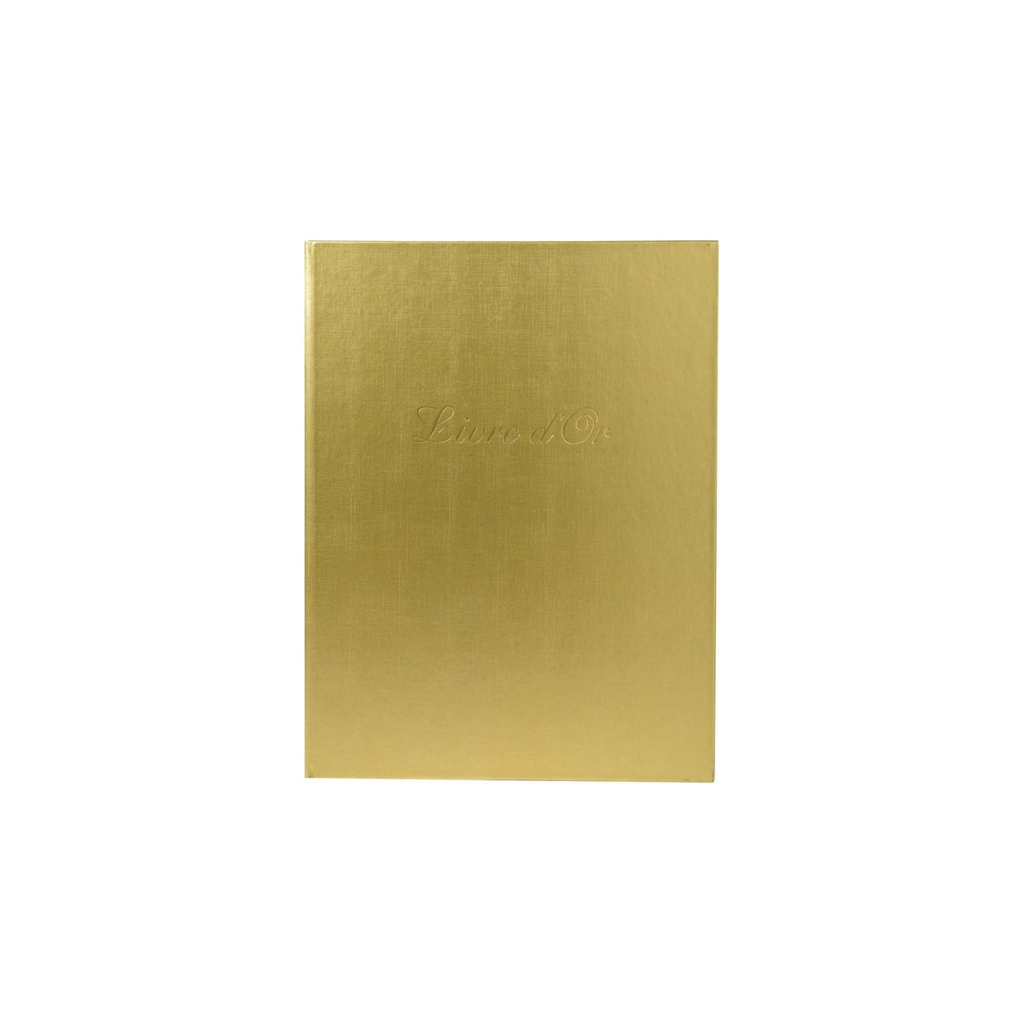 EXACOMPTA Guest Book 27x22cm gold faux leather cover gold edge 100 white pages