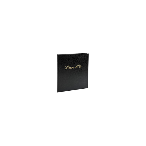 [3130630049913] EXACOMPTA Livre D'or 21x19cm Couverture Simili Cuir Noir Tranche Or 140 Pages Blanches