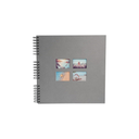 EXACOMPTA Album Photos 360 Photos Gris 32x32cm 60 Pages Noires Couverture Effet Textile