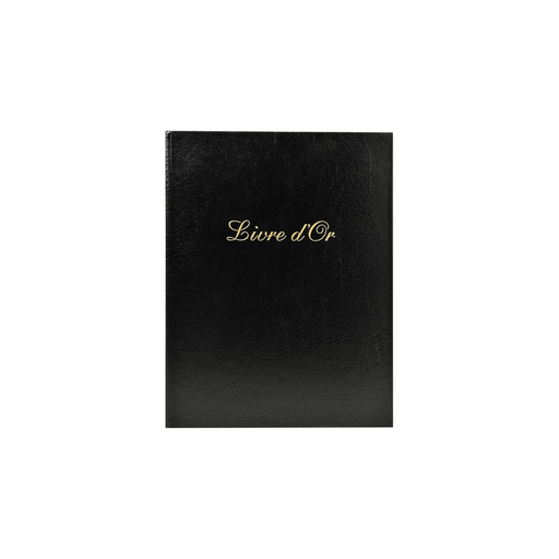 [3130631049813] EXACOMPTA Livre d'or 27x22cm couverture simili cuir noir tranche or 100 pages blanches