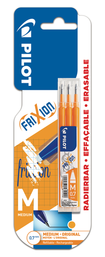 [3131910413646] PILOT 3 Frixion Ball / Clicker Refills 0.7 Medium Apricot